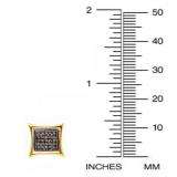 0.38 Carat (ctw) 18K Yellow Gold Plated Sterling Silver Black Round Diamond Micro Pave Setting Kite Shape Stud Earrings