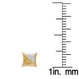 0.38 Carat (ctw) Sterling Silver White & Yellow Round Diamond Micro Pave Setting Kite Shape Stud Earrings