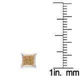 0.38 Carat (ctw) 10K White Gold Yellow Round Diamond Micro Pave Setting Kite Shape Stud Earrings