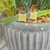 0.38 Carat (ctw) 10K White Gold Yellow Round Diamond Micro Pave Setting Kite Shape Stud Earrings