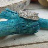1.00 Carat (ctw) 14k White Gold Princess & Round 3 Stone Diamond Ladies Bridal Ring Set Engagement Set