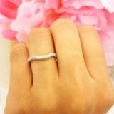 0.15 Carat (ctw) 14K White Gold Round Cut White Diamond Ladies Anniversary Wedding Stackable Band Contour Guard Ring