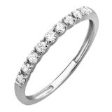 0.25 Carat (ctw) 10k White Gold Round Diamond Ladies Anniversary Wedding Band Enhancer Guard 1/4 CT