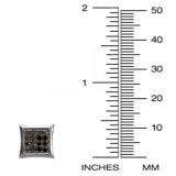 0.75 Carat (ctw) 14K White Gold Black Rhodium Plated Round Diamond Micro Pave Kite Shape Hip Hop Iced Stud Earrings 3/4 CT