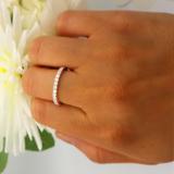 1.00 Carat (ctw) 14k White Gold Round Diamond Ladies Eternity Anniversary Stackable Ring Wedding Band