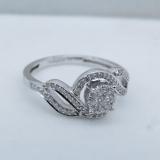 0.33 Carat (ctw) 10k White Gold Round Diamond Ladies Bridal Engagement Ring 1/3 CT