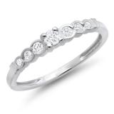 0.25 Carat (ctw) 14K White Gold Round White Diamond Anniversary Wedding Band Stackable Ring 1/4 CT