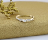 0.20 Carat (ctw) Round White Diamond Split Shank Bridal Engagement Ring 18K Yellow Gold