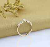 0.20 Carat (ctw) Round White Diamond Split Shank Bridal Engagement Ring 18K Yellow Gold
