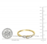 0.20 Carat (ctw) Round White Diamond Split Shank Bridal Engagement Ring 18K Yellow Gold