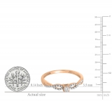 0.20 Carat (ctw) Round White Diamond Split Shank Bridal Engagement Ring 10K Rose Gold