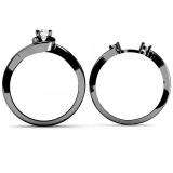 0.50 Carat (ctw) Black Rhodium Plated 14k White Gold Round Diamond Ladies Swirl Bridal Engagement Ring Matching Band Set 1/2 CT