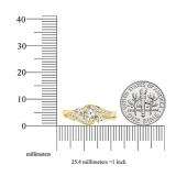 0.50 Carat (ctw) 14k Yellow Gold Round Diamond Ladies Swirl Bridal Engagement Ring Matching Band Set 1/2 CT