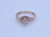 0.50 Carat (ctw) 10k Rose Gold Round Diamond Ladies Swirl Bridal Engagement Ring Matching Band Set 1/2 CT