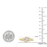0.50 Carat (ctw) 10k Yellow Gold Round Diamond Ladies Swirl Bridal Engagement Ring Matching Band Set 1/2 CT