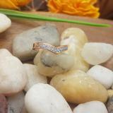 0.15 Carat (ctw) 18K Rose Gold Round Real Diamond Wedding Stackable Band Anniversary Guard Chevron Ring