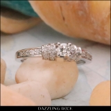 0.45 Carat (ctw) 10k White Gold Round Diamond Ladies Unique Engagement Bridal Ring 1/2 CT