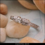 0.45 Carat (ctw) 10k White Gold Round Diamond Ladies Unique Engagement Bridal Ring 1/2 CT