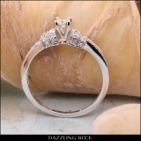 0.45 Carat (ctw) 10k White Gold Round Diamond Ladies Unique Engagement Bridal Ring 1/2 CT