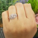 0.40 Carat (ctw) Round White Diamond Ladies Split Shank Engagement Ring Set 14K Rose Gold