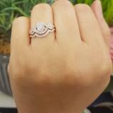0.40 Carat (ctw) Round White Diamond Ladies Split Shank Engagement Ring Set 14K Rose Gold