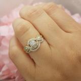 0.40 Carat (ctw) Round White Diamond Ladies Split Shank Engagement Ring Set 14K Yellow Gold