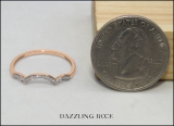 0.10 Carat (ctw) 10K Rose Gold Round Cut Diamond Ladies Stackable Anniversary Wedding Contour Band Guard Ring 1/10 CT