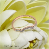 0.10 Carat (ctw) 10K Rose Gold Round Cut Diamond Ladies Stackable Anniversary Wedding Contour Band Guard Ring 1/10 CT