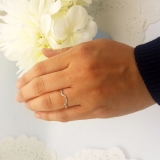 0.10 Carat (ctw) 10K Yellow Gold Round Cut Diamond Ladies Stackable Anniversary Wedding Contour Band Guard Ring 1/10 CT