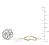 0.10 Carat (ctw) 10K Yellow Gold Round Cut Diamond Ladies Stackable Anniversary Wedding Contour Band Guard Ring 1/10 CT