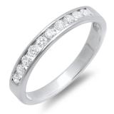 0.40 Carat (ctw) 14K White Gold Round Diamond Ladies Anniversary Wedding Stackable Ring Band