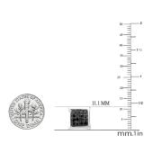 0.75 Carat (ctw) 10K White Gold Black Round Diamond Micro Pave Setting Kite Shape Stud Earrings 3/4 CT