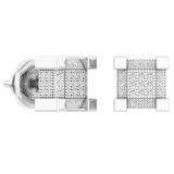 0.33 Carat (ctw) Sterling Silver Real Diamond Dice Shaped Hip Hop Mens Cube Earrings 1/3 CT