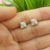 0.33 Carat (ctw) Sterling Silver Real Diamond Dice Shaped Hip Hop Mens Cube Earrings 1/3 CT
