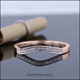 0.10 Carat (ctw) 10K Rose Gold Round Diamond Ladies Anniversary Wedding Band Guard Ring 1/10 CT