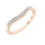 0.10 Carat (ctw) 18K Rose Gold Round Diamond Ladies Anniversary Wedding Band Guard Ring 1/10 CT