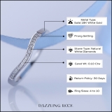 0.10 Carat (ctw) 18K White Gold Round Diamond Ladies Anniversary Wedding Band Guard Ring 1/10 CT