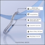 0.10 Carat (ctw) Sterling Silver Round Diamond Ladies Anniversary Wedding Band Guard Ring 1/10 CT