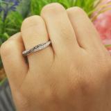 0.25 Carat (ctw) Round Black & White Diamond Wedding Band Swirl Ring 1/4 CT 14K Rose Gold