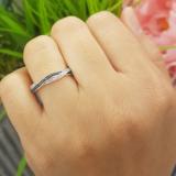 0.25 Carat (ctw) Round Black & White Diamond Wedding Band Swirl Ring 1/4 CT 14K Rose Gold