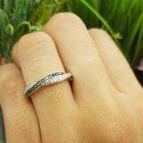 0.25 Carat (ctw) 10K White Gold Round Black & White Diamond Anniversary Wedding Band Swirl Matching Ring 1/4 CT