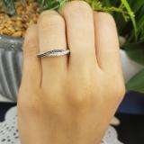 0.25 Carat (ctw) 10K White Gold Round Black & White Diamond Anniversary Wedding Band Swirl Matching Ring 1/4 CT