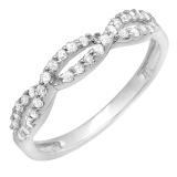 0.33 Carat (ctw) Round Diamond Ladies Anniversary Wedding Stackable Band 1/3 CT 14K White Gold