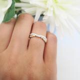 0.32 Carat (ctw) Two Tone 10K White & Rose Gold Round White Diamond Ladies Bridal Anniversary Wedding Stackable Band 1/3 CT
