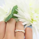 0.32 Carat (ctw) Two Tone 10K White & Rose Gold Round White Diamond Ladies Bridal Anniversary Wedding Stackable Band 1/3 CT