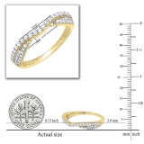 0.32 Carat (ctw) 14k Yellow Gold Round Diamond Ladies Bridal Anniversary Wedding Stackable Band 1/3 CT