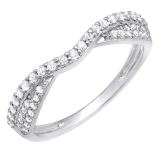 0.32 Carat (ctw) 14k White Gold Round Diamond Ladies Anniversary Wedding Band 1/3 CT