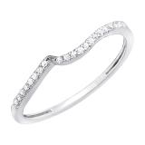 0.09 Carat (ctw) Round White Diamond Swirl Contour Wedding Band | 18K White Gold