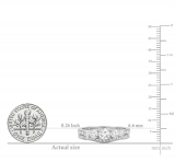 1.00 Carat (ctw) 10K White Gold Round Cut Diamond Ladies 5 Stone Bridal Engagement Ring With Matching Band Set 1 CT
