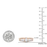 0.75 Carat (ctw) 14K Rose Gold Round Cut Diamond Ladies 5 Stone Bridal Engagement Ring With Matching Band Set 3/4 CT